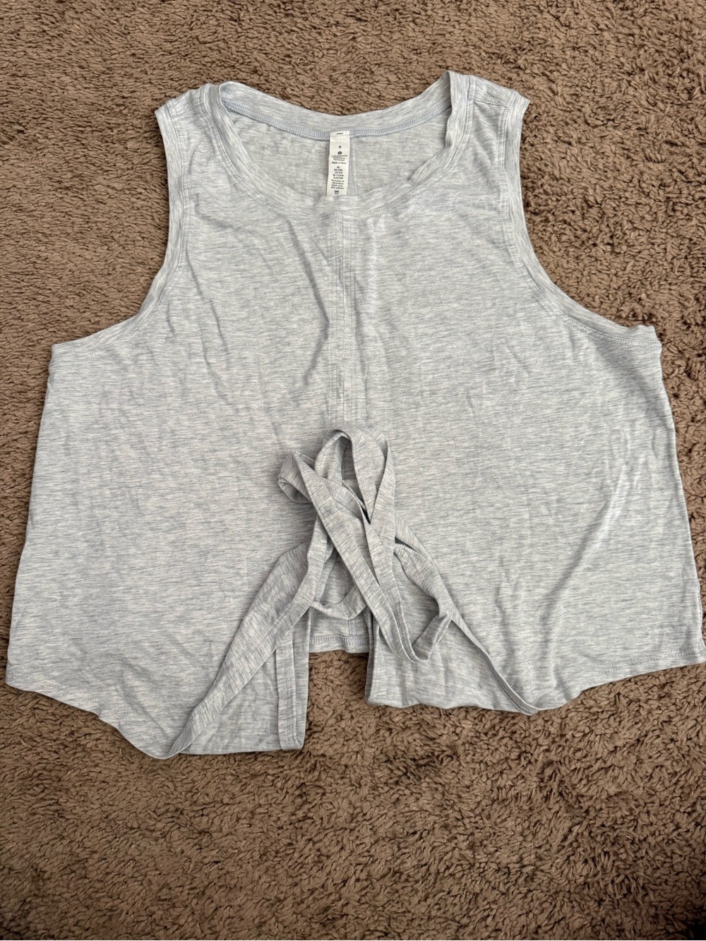 lululemon Gray Tie-Front Tank Top -